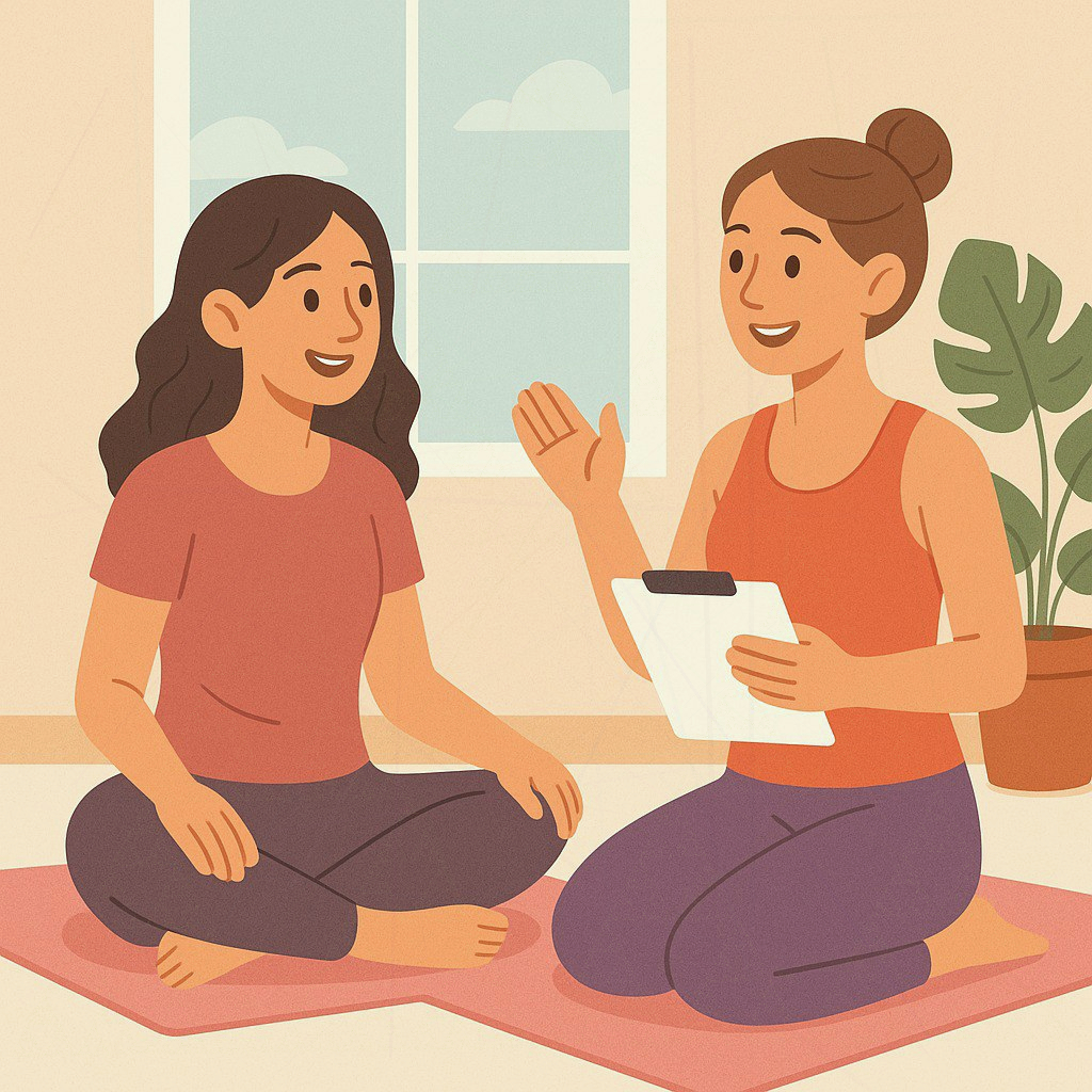 Instructor meditând pe un platou stâncos